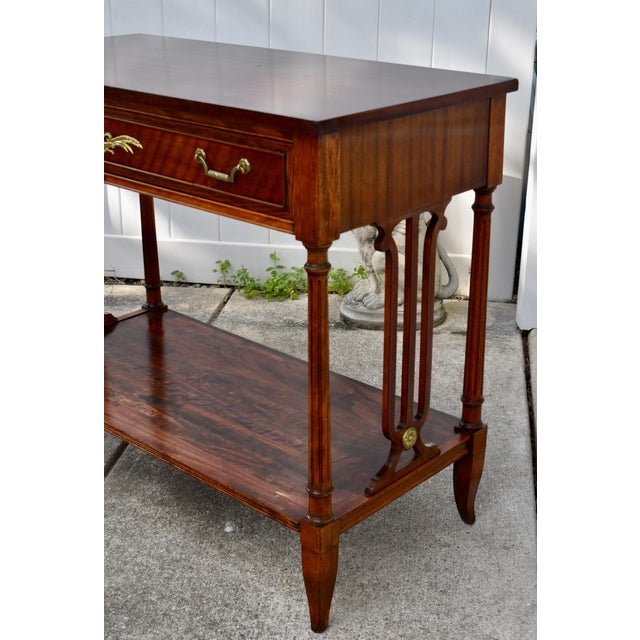 Traditional Vintage Northern Furniture Co. Regency Mahogany Console Table Entryway Hall For Sale - Image 3 of 15