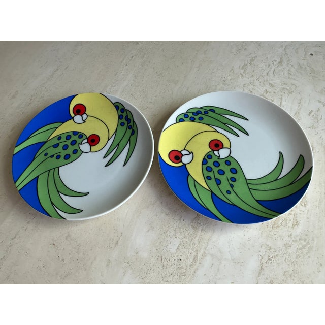 Ceramic Parrot Bird Plates by Fitz & Floyd For Sale - Image 7 of 7