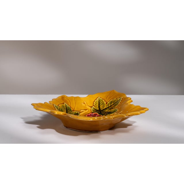 1960s France Gold Ceramic Leaf Dish For Sale - Image 11 of 15