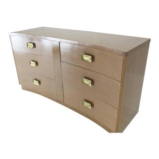 Mid-Century Modern Concave Front Cerused Dresser For Sale
