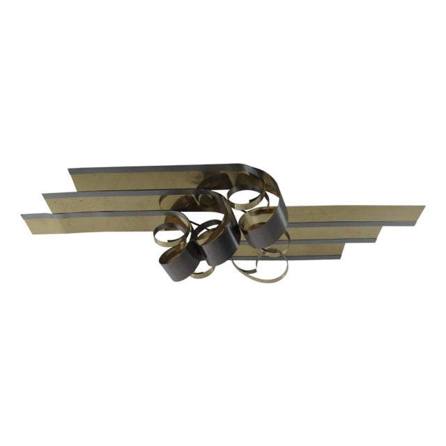1980s Mid-Century Curtis Jere Metal Ribbon Wall Art For Sale