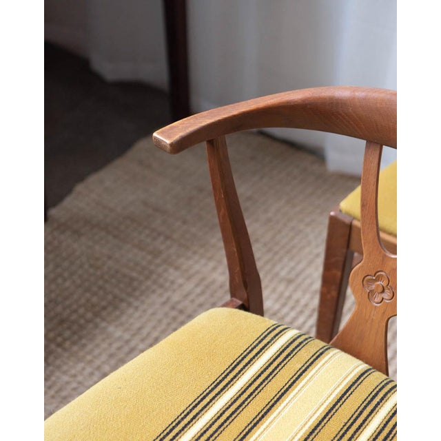 Henning Kjaernulf 1970s Danish Wood and Wool Dining Chairs - Set of 4 For Sale - Image 4 of 16
