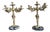 French Gilt Bronze and Marble Candleholders, 1800s, Set of 2 For Sale