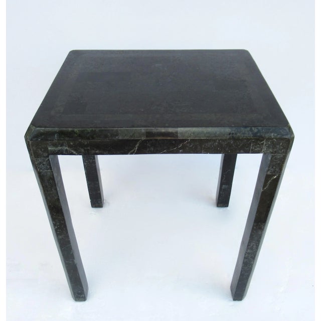 Maitland Smith Tessellated Black and Verdigris Green Marble Nesting, Side Tables -S/3 For Sale - Image 9 of 13