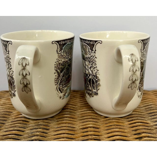 Johnson Brothers English Johnson Bros. "The Friendly Village" Coffee Mugs- a Pair For Sale - Image 4 of 8