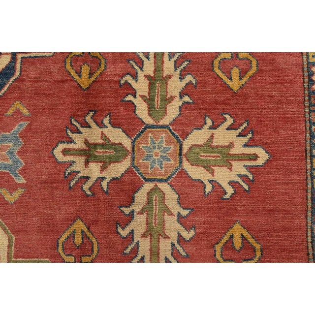 Kazak Rug 10’10” X 14’11” Red Wool Tribal Hand-Knotted Oriental Carpet For Sale - Image 10 of 15