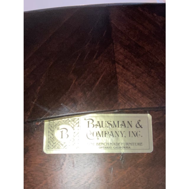 60” Round Bausman Furniture Company Hardwood Pedestal Table For Sale - Image 4 of 8