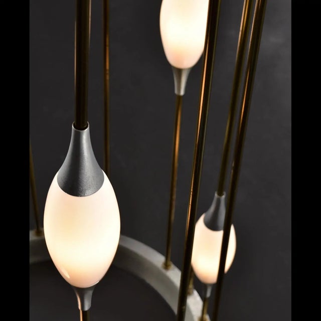 Late 20th Century Mid-Century Modern Lightolier Gold Colored Brass Waterfall Raindrop Bird Cage Lamp For Sale - Image 5 of 13