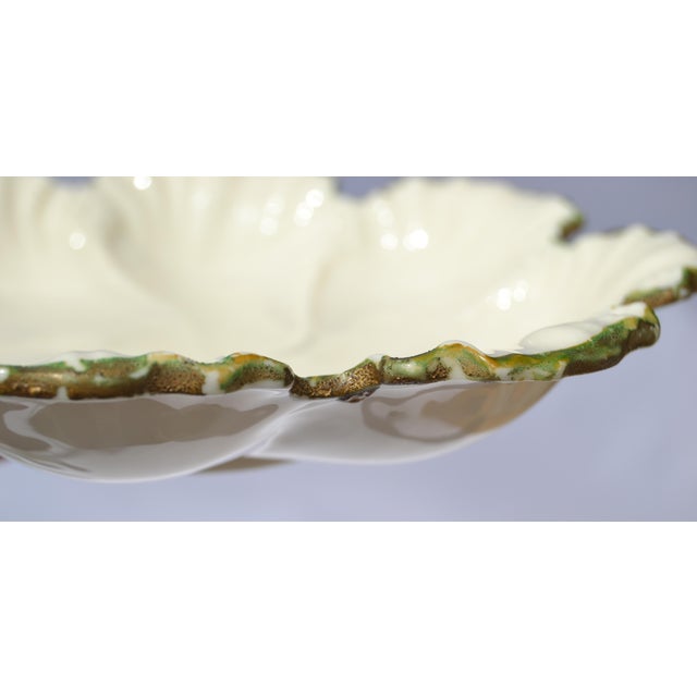Ceramic Early 20th Century Lenox Leaf Collection Fine Bone Ceramic Dish Scalloped Edges For Sale - Image 7 of 12