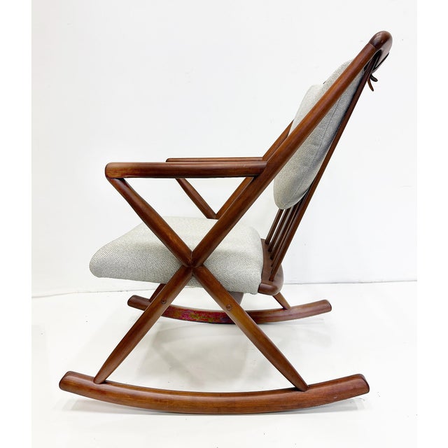 Danish Mid-Century Modern Teak Rocking Chair Model 182, Frank Reenskaug Attributed For Sale In Miami - Image 6 of 9