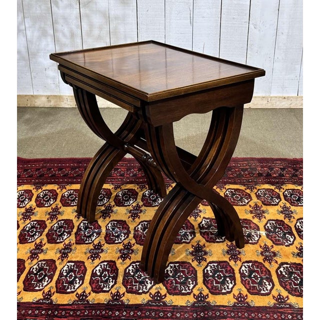 English Mahogany Nesting Tables, 1950s, Set of 3 For Sale - Image 4 of 15