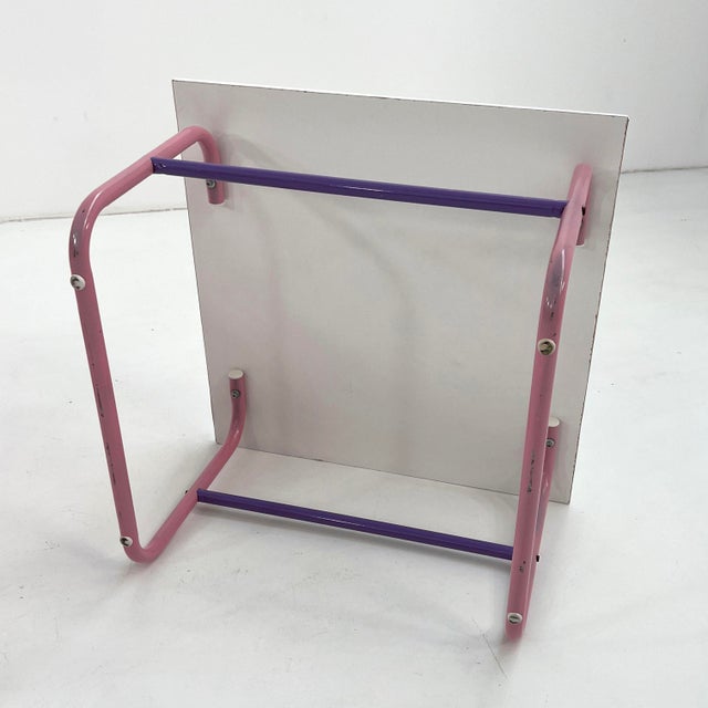 Purple and Pink Tubular Coffee Table, 1980s For Sale - Image 6 of 7