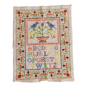 Needlepoint Sampler Cross Stitch Fall Colors