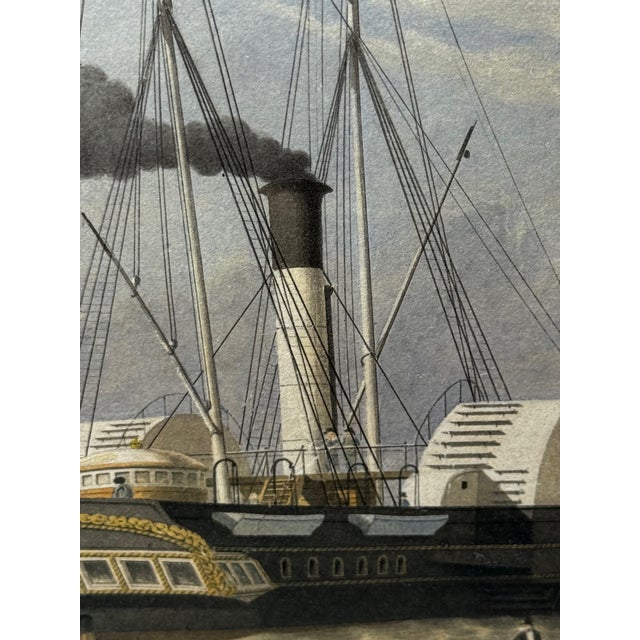 Hmy Victoria & Albert Off Osborne House Royal Steam Ship Yacht in the Solent, 19th-Century Nautical Painting in the Manner of Nicholas Condy For Sale - Image 11 of 18