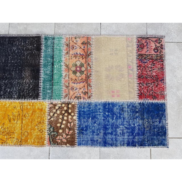 Textile Mid 20th Century Small Oushak Decorative Wool Rug For Sale - Image 7 of 10