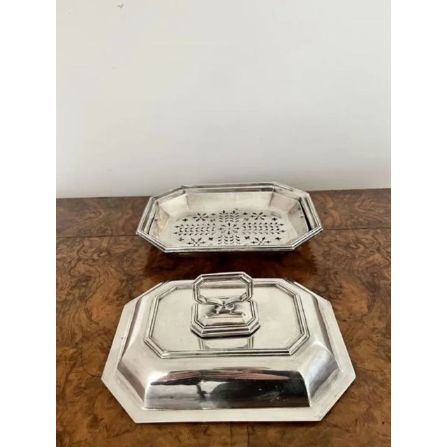 Edwardian Silver-Plated Rectangular Entree Dish, 1900s For Sale - Image 6 of 9