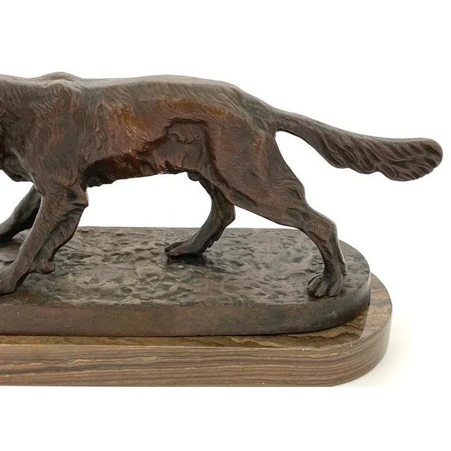 19th C. French Bronze of a Hunting Dog in Landscape in the Style of Pj Mene For Sale - Image 9 of 11