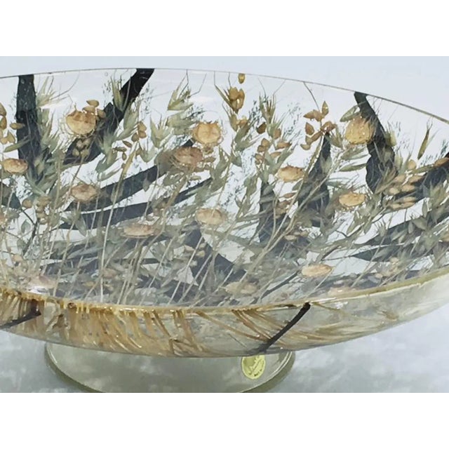 Black Vintage Acrylic Glass Bowl with Wheat Inclusions, 1970s For Sale - Image 8 of 11