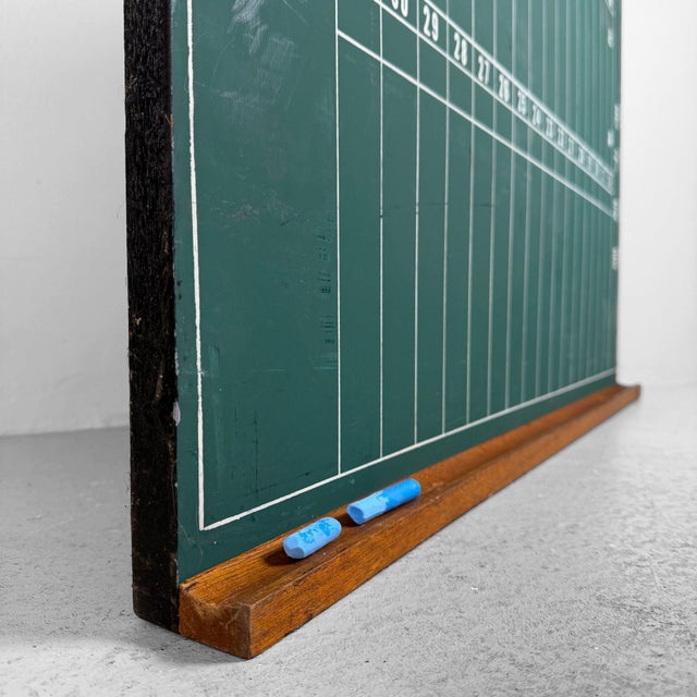 Vintage Japanese Monthly Planner Chalkboard Wall Board, 1960s For Sale - Image 6 of 9