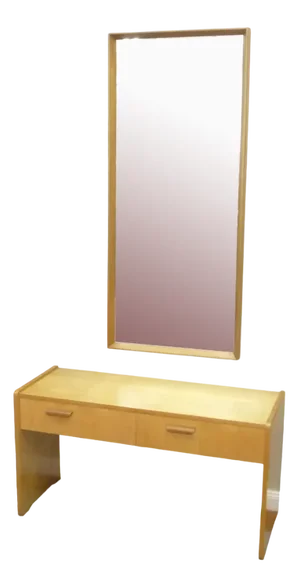 Vintage Dressing Table with Wall Mirror by Arno Lambrecht for WKS Möbel, 1962, Set of 2