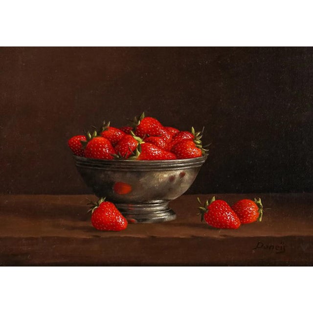 Still Life Painting by Jean Marie Daneis, Les Fraises, the Strawberries For Sale - Image 4 of 5