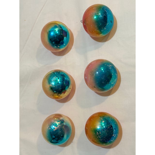 7 Vintage West German Glass Ombre Christmas Tree Ornaments MCM For Sale In Philadelphia - Image 6 of 12