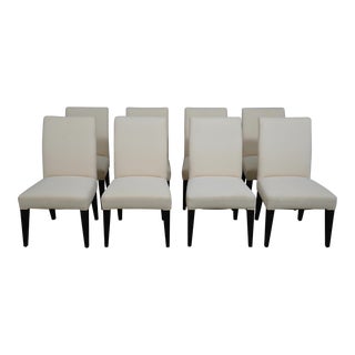 Set of 8 Lee Industries White Modern Dining Room Chairs For Sale