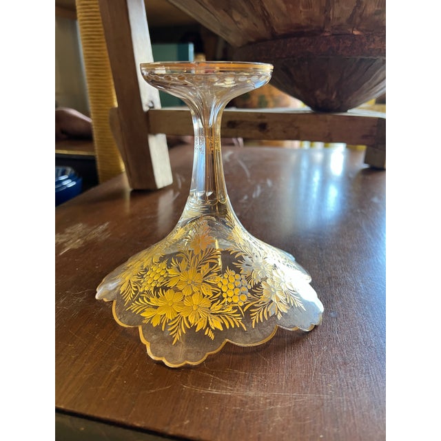 Moser Glassworks Late 19th Century French Gilded Bonbon Dish For Sale - Image 4 of 10