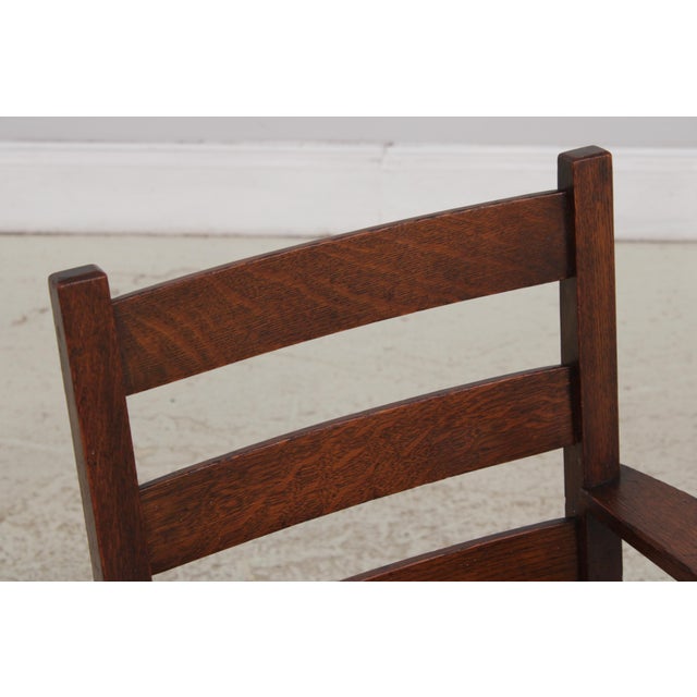 Wood Gustav Stickley Antique Mission Oak Youth Diminutive Rocking Chair For Sale - Image 7 of 15