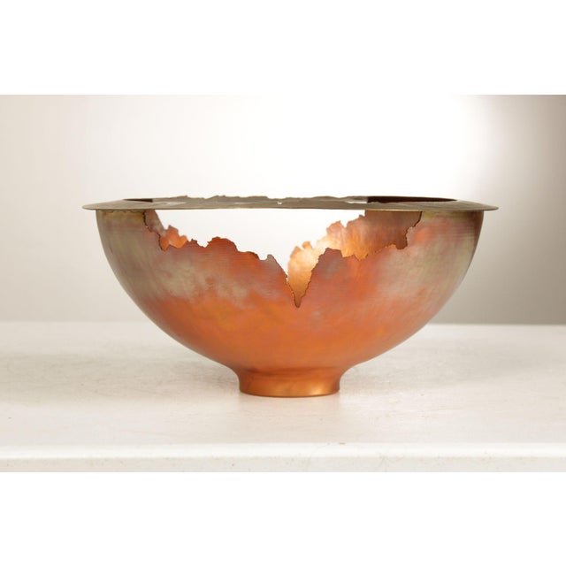 Late 20th Century Thomas Roy Markusen Studio Copper And Brass Decorative Bowl For Sale - Image 5 of 12