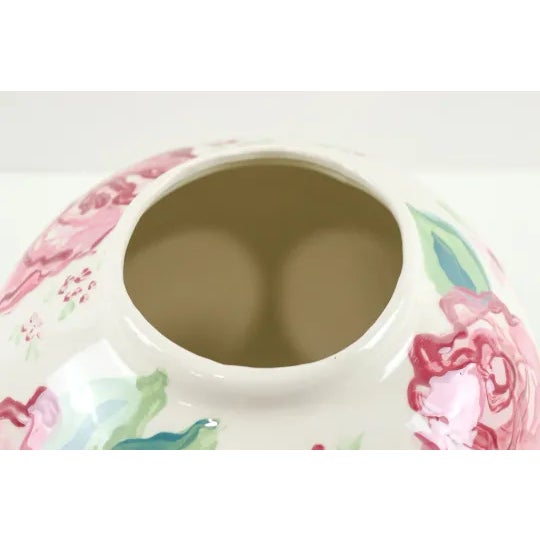 1990s Hand Painted Jo Cunningham Floral Vase For Sale - Image 4 of 5