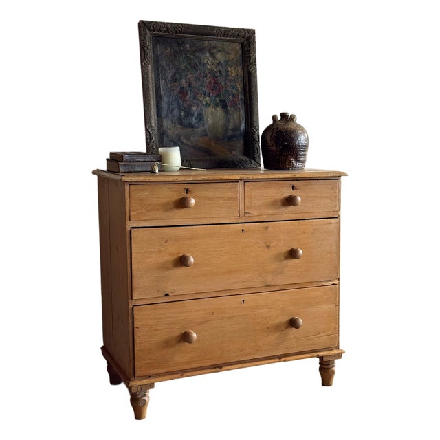 Antique English Pine Dresser/Chest of Drawers For Sale
