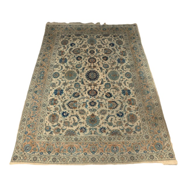 Distressed Vintage Persian Kashan Rug. 10'x 13'4" For Sale