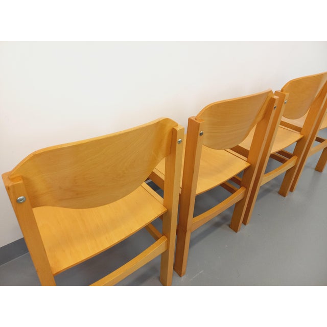 Minimalist Beechwood Chairs, 1980s, Set of 4 For Sale - Image 17 of 18