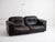 Mid-century two-seater "DS101" leather sofa by De Sede. Original espresso leather upholstery with signature braided...