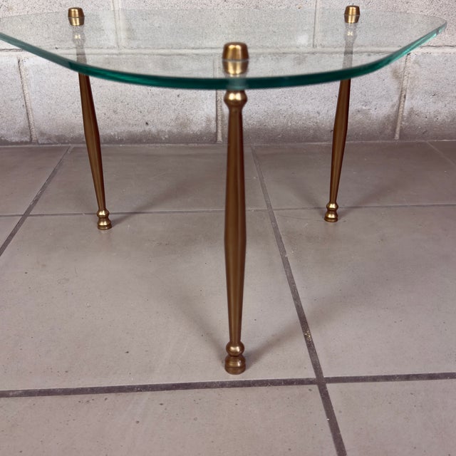 Modernist Crystal and Brass Low Table from Fontana Arte For Sale - Image 5 of 10