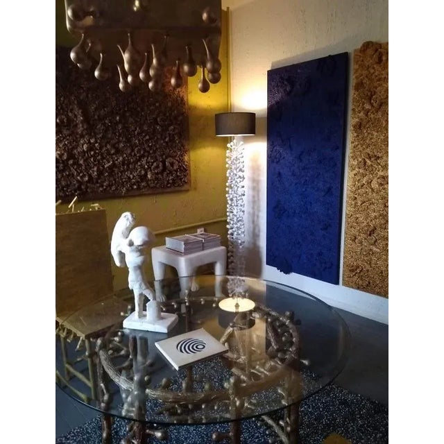 Yves Klein 34" X 80" "Homage to Yves Klein" Contemporary Minimalist Diptych Mixed-Media Painting by Diane Grant For Sale - Image 4 of 12