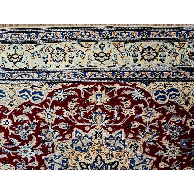 Middle Eastern Nain Rug in Hand-Knotted Silk and Cork Wool For Sale - Image 10 of 11
