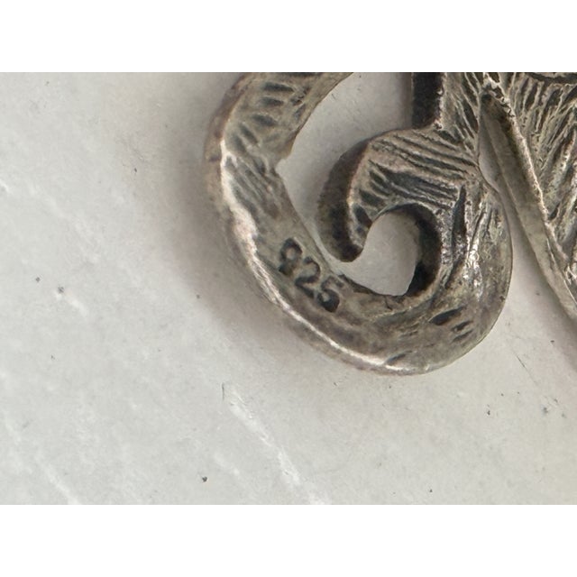 Vintage 925 Sterling Silver Openwork Filigree Butterfly Pendant Necklace 1970s For Sale - Image 15 of 15