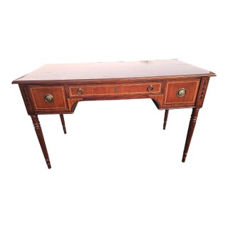 Mid-Century National Mount Airy Mahogany With Satinwood and Ebony Inlays Writing Desk For Sale