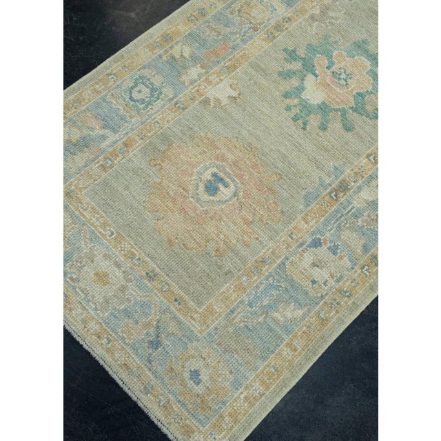 Turkish Turkish Oushak Runner Rug 2'11" x 11'5" #17438 For Sale - Image 3 of 8