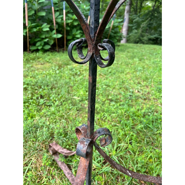 Mid 20th Century Vintage Wrought Iron Plant Stand For Sale - Image 5 of 12