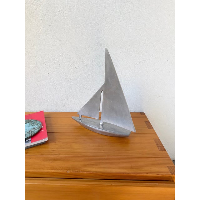 Vintage Polished Aluminum Sailboat, 1970s For Sale - Image 13 of 18