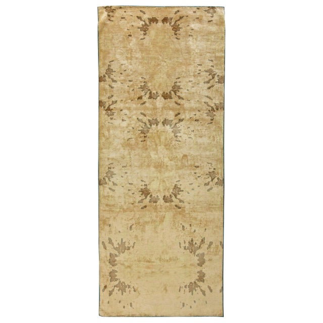 Contemporary Abstract Silk Runner by Doris Leslie Blau For Sale