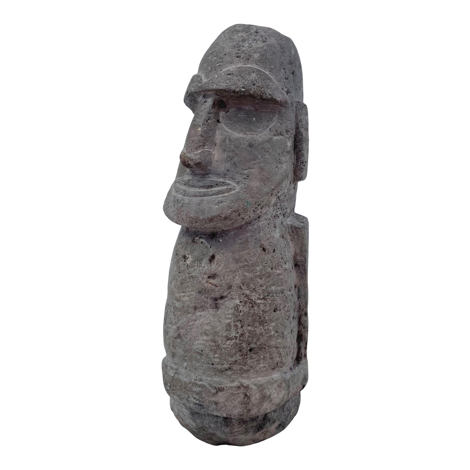 1930s Easter Island Moai Monolithic Head Statue Chairish