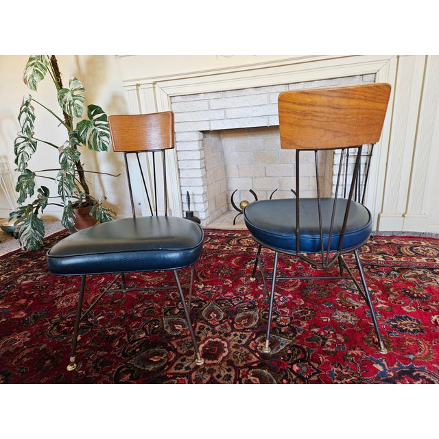 A Pair of Richard McCarthy Selrite Attributed Wrought Iron Chairs For Sale - Image 4 of 7
