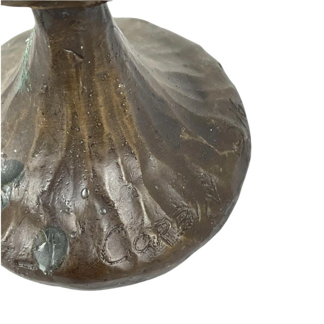 Tom Corbin Bronze Candlesticks- A Set of 2 For Sale - Image 9 of 9