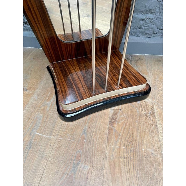 1950s Italian Mirrored and Lacquered Goatskin Console Tables, 1950, Set of 2 For Sale - Image 5 of 17