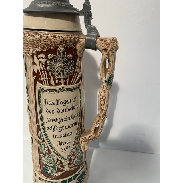Large Glazed Stoneware Beer Mug, Germany, Late 19th Century For Sale - Image 9 of 12