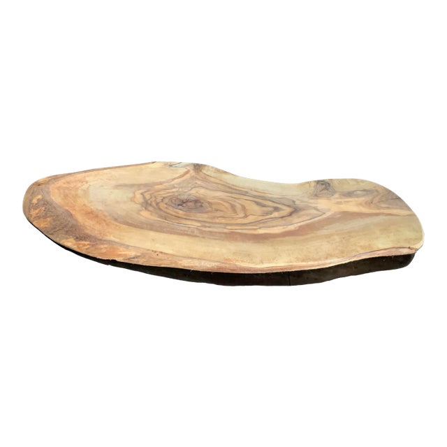 1970s Rustic Wooden Charcuterie Board With Live Edges For Sale